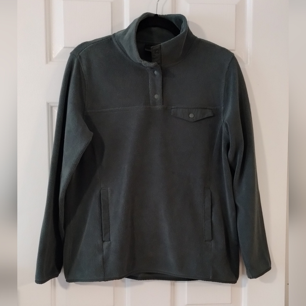 32 Degrees Heat Dark Green Fleece Sweatshirt Kangaroo Pocket